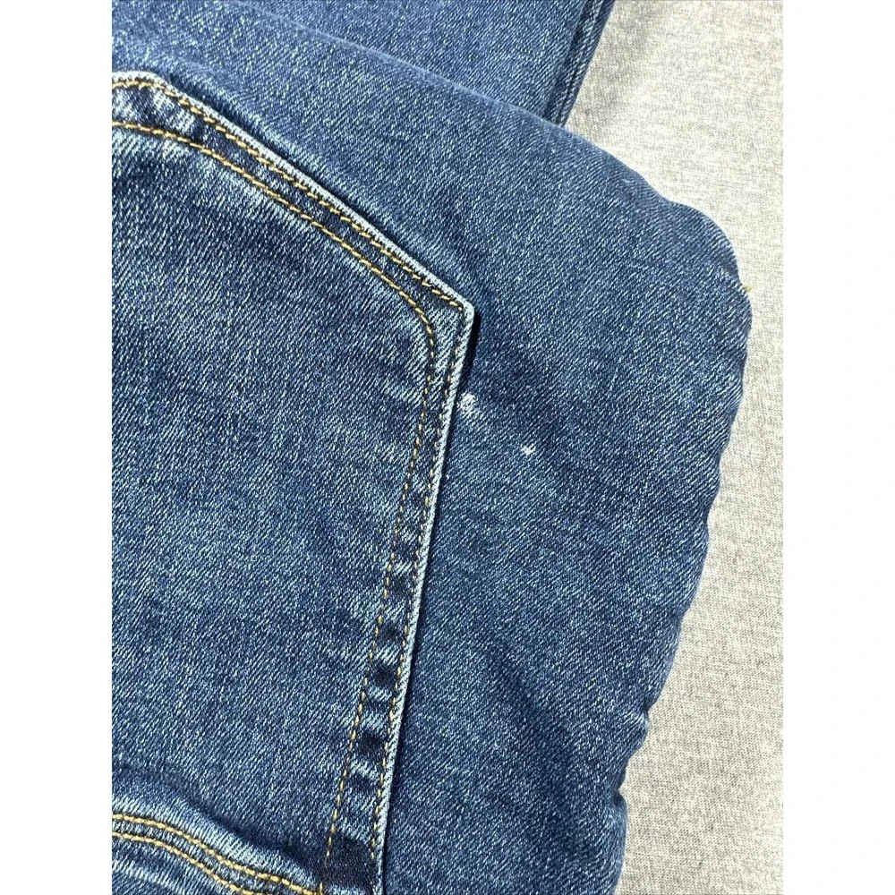 Good American Good Legs Jeans Women's 4/27 Skinny Dark Wash Blue Stretch Raw Hem